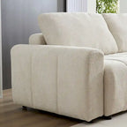 94.5" Sleeper Sofa Bed with Storage Chaise - 2-in-1 Pull-Out Convertible Couch - Breathable Fabric for Living Room & Guest Room