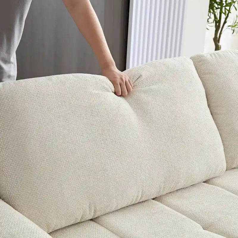 94.5" Sleeper Sofa Bed with Storage Chaise - 2-in-1 Pull-Out Convertible Couch - Breathable Fabric for Living Room & Guest Room