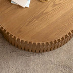 Nesting Coffee Table Set - 2 Pieces, Round, MDF & Fir Wood, 110lbs Capacity, Vintage Style, No Assembly