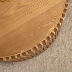 Nesting Coffee Table Set - 2 Pieces, Round, MDF & Fir Wood, 110lbs Capacity, Vintage Style, No Assembly