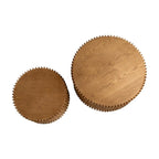 Nesting Coffee Table Set - 2 Pieces, Round, MDF & Fir Wood, 110lbs Capacity, Vintage Style, No Assembly