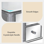 Vanity Set with Triple Mirror - 5 Drawers, Acacia Wood Legs, Upholstered Stool, French-Inspired, Engineered Wood