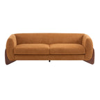 Upholstered Boucle 3-Seat Sofa Birch Wood Legs Removable Cushions Contemporary Design 82.75W Living Room Couch