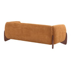 Upholstered Boucle 3-Seat Sofa Birch Wood Legs Removable Cushions Contemporary Design 82.75W Living Room Couch
