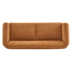 Upholstered Boucle 3-Seat Sofa Birch Wood Legs Removable Cushions Contemporary Design 82.75W Living Room Couch