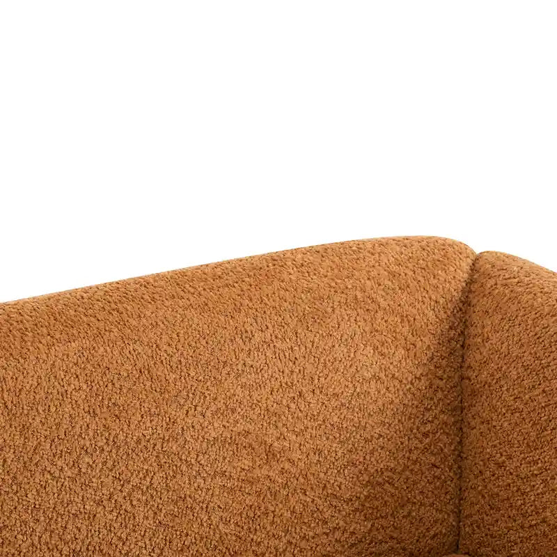 Upholstered Boucle 3-Seat Sofa Birch Wood Legs Removable Cushions Contemporary Design 82.75W Living Room Couch