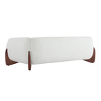 Upholstered Boucle 3-Seat Sofa Birch Wood Legs Removable Cushions Contemporary Design 82.75W Living Room Couch