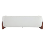 Upholstered Boucle 3-Seat Sofa Birch Wood Legs Removable Cushions Contemporary Design 82.75W Living Room Couch