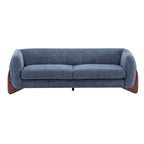 Upholstered Boucle 3-Seat Sofa Birch Wood Legs Removable Cushions Contemporary Design 82.75W Living Room Couch