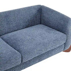 Upholstered Boucle 3-Seat Sofa Birch Wood Legs Removable Cushions Contemporary Design 82.75W Living Room Couch