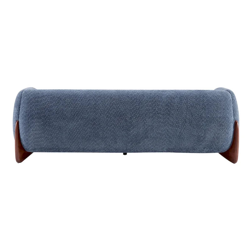 Upholstered Boucle 3-Seat Sofa Birch Wood Legs Removable Cushions Contemporary Design 82.75W Living Room Couch