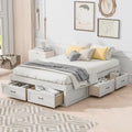 Full Size Platform Bed with 6 Storage Drawers - No Headboard, LVL/MDF, 350lbs Capacity, 3 Color Options