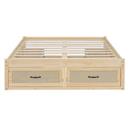 Full Size Platform Bed with 6 Storage Drawers - No Headboard, LVL/MDF, 350lbs Capacity, 3 Color Options