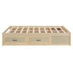 Full Size Platform Bed with 6 Storage Drawers - No Headboard, LVL/MDF, 350lbs Capacity, 3 Color Options