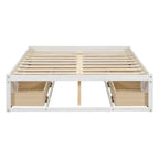 Full Size Platform Bed with 6 Storage Drawers - No Headboard, LVL/MDF, 350lbs Capacity, 3 Color Options