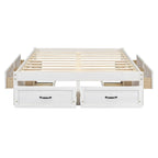 Full Size Platform Bed with 6 Storage Drawers - No Headboard, LVL/MDF, 350lbs Capacity, 3 Color Options