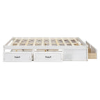 Full Size Platform Bed with 6 Storage Drawers - No Headboard, LVL/MDF, 350lbs Capacity, 3 Color Options