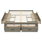 Full Size Platform Bed with 6 Storage Drawers - No Headboard, LVL/MDF, 350lbs Capacity, 3 Color Options