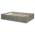 Full Size Platform Bed with 6 Storage Drawers - No Headboard, LVL/MDF, 350lbs Capacity, 3 Color Options