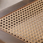 47.2" Coffee Table with Rattan Shelf - 2-Tier, MDF Top, Pine Wood Frame, 170lbs Capacity, Farmhouse Style