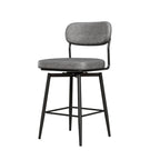 Swivel Bar Stools Set of 2 - Leather Upholstered Counter Height Chairs with Iron Base - 360° Rotation for Kitchen Island Home Bar Office