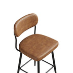 Swivel Bar Stools Set of 2 - Leather Upholstered Counter Height Chairs with Iron Base - 360° Rotation for Kitchen Island Home Bar Office