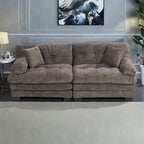 84" Chenille Upholstered Sofa - Dual-Layer Memory Foam & Pocket Spring Cushions - Modern 2-3 Seater with 2 Pillows