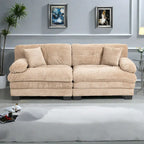 84" Chenille Upholstered Sofa - Dual-Layer Memory Foam & Pocket Spring Cushions - Modern 2-3 Seater with 2 Pillows