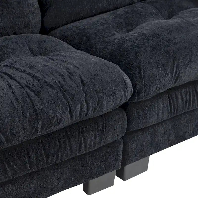 84" Chenille Upholstered Sofa - Dual-Layer Memory Foam & Pocket Spring Cushions - Modern 2-3 Seater with 2 Pillows