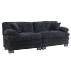 84" Chenille Upholstered Sofa - Dual-Layer Memory Foam & Pocket Spring Cushions - Modern 2-3 Seater with 2 Pillows