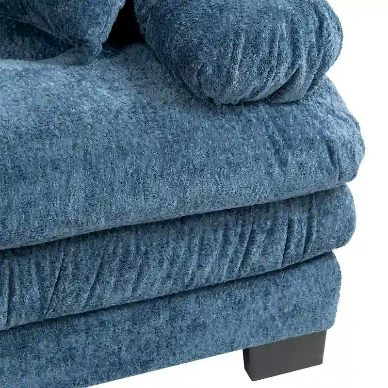 84" Chenille Upholstered Sofa - Dual-Layer Memory Foam & Pocket Spring Cushions - Modern 2-3 Seater with 2 Pillows