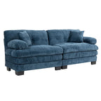 84" Chenille Upholstered Sofa - Dual-Layer Memory Foam & Pocket Spring Cushions - Modern 2-3 Seater with 2 Pillows