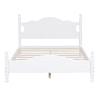 Full Size Wood Platform Bed Frame - Retro Style with Solid Wooden Slat Support, No Box Spring Needed, 400lbs Capacity