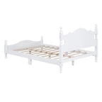 Full Size Wood Platform Bed Frame - Retro Style with Solid Wooden Slat Support, No Box Spring Needed, 400lbs Capacity
