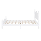 Full Size Wood Platform Bed Frame - Retro Style with Solid Wooden Slat Support, No Box Spring Needed, 400lbs Capacity