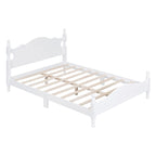 Full Size Wood Platform Bed Frame - Retro Style with Solid Wooden Slat Support, No Box Spring Needed, 400lbs Capacity
