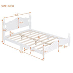 Full Size Wood Platform Bed Frame - Retro Style with Solid Wooden Slat Support, No Box Spring Needed, 400lbs Capacity