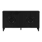 58.9" Sideboard Cabinet with 4 Doors - French Style, Round Ring Handles, Adjustable Shelf, MDF, 5 Legs