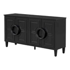 58.9" Sideboard Cabinet with 4 Doors - French Style, Round Ring Handles, Adjustable Shelf, MDF, 5 Legs