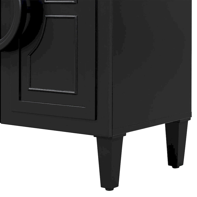 58.9" Sideboard Cabinet with 4 Doors - French Style, Round Ring Handles, Adjustable Shelf, MDF, 5 Legs