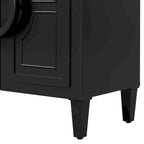 58.9" Sideboard Cabinet with 4 Doors - French Style, Round Ring Handles, Adjustable Shelf, MDF, 5 Legs