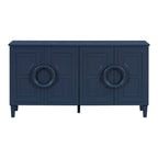 58.9" Sideboard Cabinet with 4 Doors - French Style, Round Ring Handles, Adjustable Shelf, MDF, 5 Legs