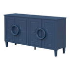 58.9" Sideboard Cabinet with 4 Doors - French Style, Round Ring Handles, Adjustable Shelf, MDF, 5 Legs