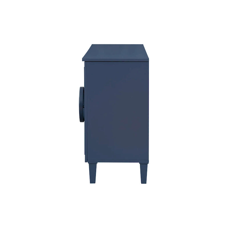 58.9" Sideboard Cabinet with 4 Doors - French Style, Round Ring Handles, Adjustable Shelf, MDF, 5 Legs