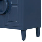 58.9" Sideboard Cabinet with 4 Doors - French Style, Round Ring Handles, Adjustable Shelf, MDF, 5 Legs