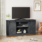 62.4" Farmhouse TV Stand with Sliding Barn Doors - Wood Media Console for TVs up to 60" - 400 lbs Capacity with Storage