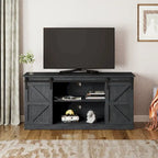 62.4" Farmhouse TV Stand with Sliding Barn Doors - Wood Media Console for TVs up to 60" - 400 lbs Capacity with Storage