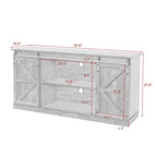 62.4" Farmhouse TV Stand with Sliding Barn Doors - Wood Media Console for TVs up to 60" - 400 lbs Capacity with Storage