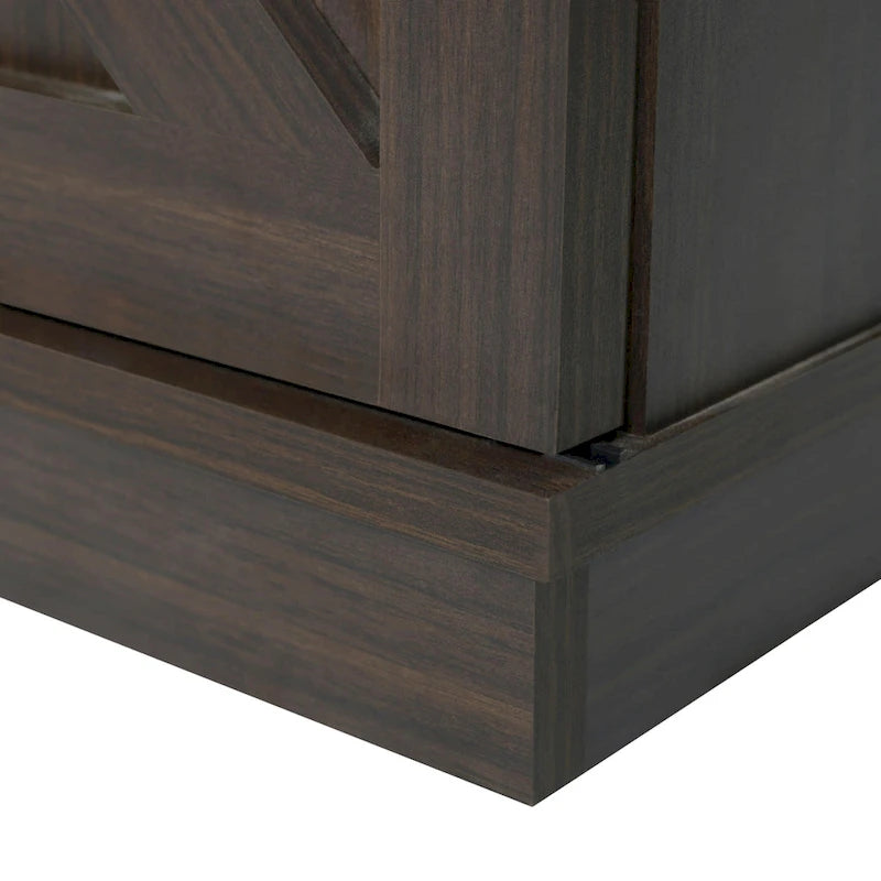 62.4" Farmhouse TV Stand with Sliding Barn Doors - Wood Media Console for TVs up to 60" - 400 lbs Capacity with Storage