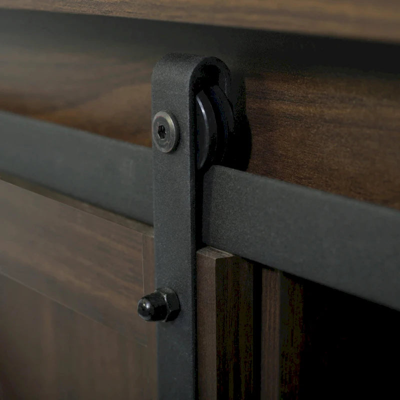 62.4" Farmhouse TV Stand with Sliding Barn Doors - Wood Media Console for TVs up to 60" - 400 lbs Capacity with Storage